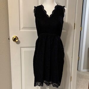 LOFT Black Lace Dress – 0P – Elegant Fall Evening Dress